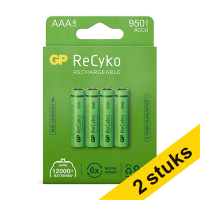 Aanbieding: 2x GP 950 ReCyko Oplaadbare AAA / HR03 Ni-Mh Batterij (4 stuks)