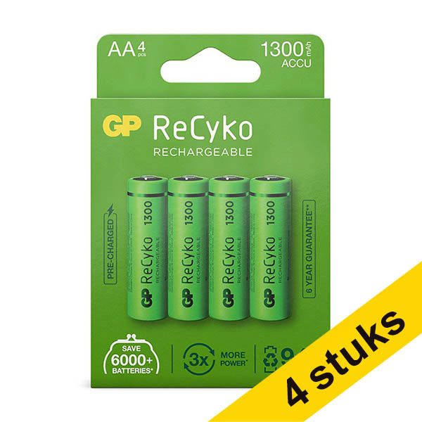 Aanbieding: 4x GP 1300 ReCyko oplaadbare AA / HR06 Ni-Mh batterij (4 stuks) AGP00364 - 1