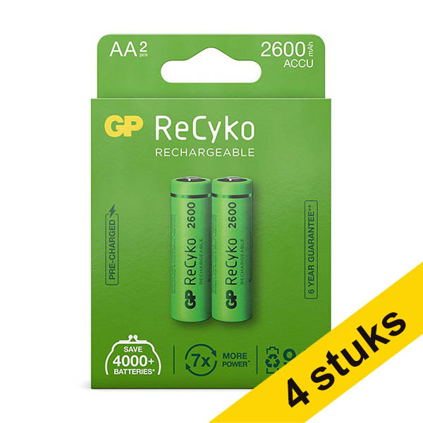 Aanbieding: 4x GP 2600 ReCyko oplaadbare AA / HR06 Ni-Mh Batterij (2 stuks) AGP00369 - 1