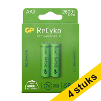 Aanbieding: 4x GP 2600 ReCyko oplaadbare AA / HR06 Ni-Mh Batterij (2 stuks)