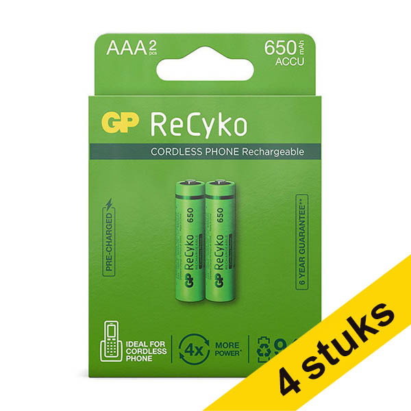 Aanbieding: 4x GP 650 ReCyko oplaadbare AAA / HR03 Ni-Mh batterij (2 stuks) AGP00371 - 1