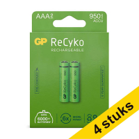 Aanbieding: 4x GP 950 ReCyko oplaadbare AAA / HR03 Ni-Mh batterij (2 stuks)