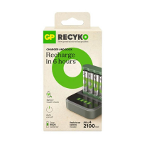 GP Dock Basislader + GP 2100 ReCyko oplaadbare AA / HR06 Ni-Mh Batterij (4 stuks) AGP00109