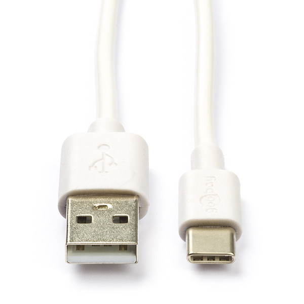 Goobay USB-A- naar USB-C-kabel wit (0,1 meter) K010214051 - 1