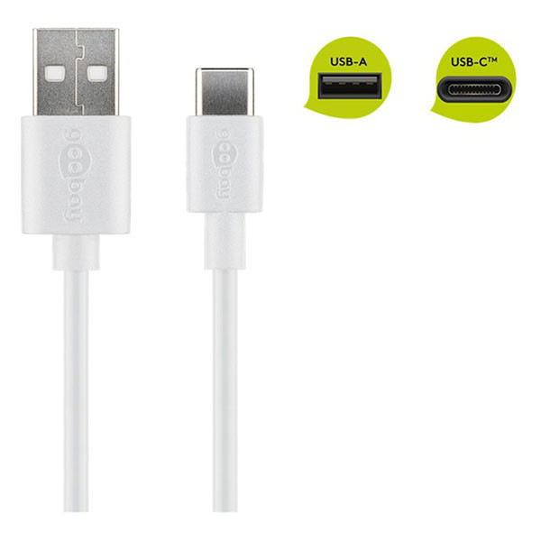 Goobay USB-A- naar USB-C-kabel wit (2 meter) K010214054 - 2