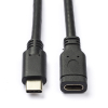Goobay USB-C-verlengkabel zwart (1 meter)