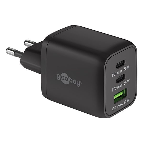 Goobay USB oplader 3 poorten (1xUSB-A, 2xUSB-C, 65W, Power Delivery, zwart) K180107713 - 1