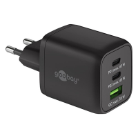 Goobay USB oplader 3 poorten (1xUSB-A, 2xUSB-C, 65W, Power Delivery, zwart) K180107713