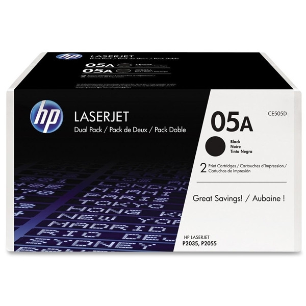 HP 05A (CE505D) toner zwart duopack (origineel) 054770 - 1