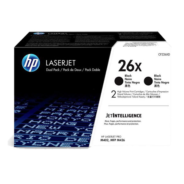 HP 26X (CF226XD) toner zwart dubbelpak hoge capaciteit (origineel) CF226XD 054270 - 1