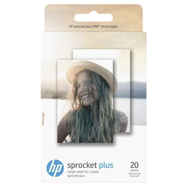 HP 2LY72A ZINK Sprocket Plus/Select fotopapier zelfklevend 5,8 x 8,7 cm (20 vellen) 2LY72A 151142 - 1