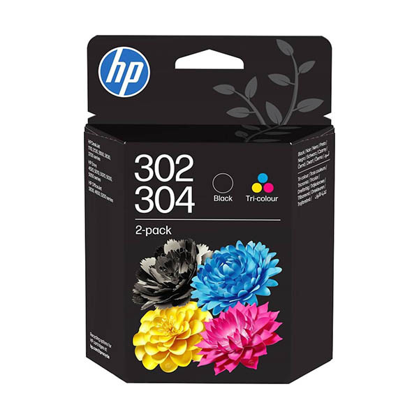 HP 302/304 (B82L1AE) dubbelpak zwart + kleur (origineel) 055630 - 1