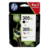 HP 305XL (6ZA94AE) dubbelpak zwart en kleur hoge capaciteit (origineel) 653019