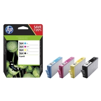 HP 364 (N9J73AE) multipack zwart/cyaan/magenta/geel (origineel) N9J73AE 044520