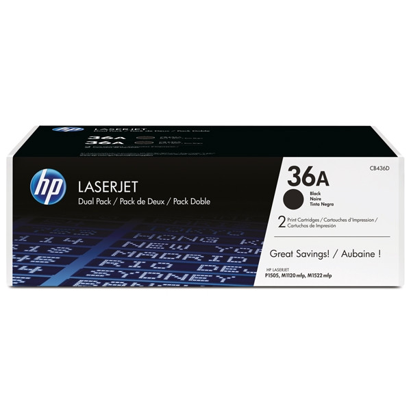 HP 36AD (CB436AD) toner zwart dubbelpak (origineel) CB436AD 054088 - 1