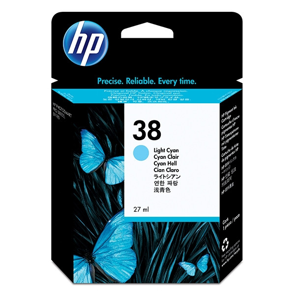 HP 38 (C9418A) inktcartridge licht cyaan (origineel) C9418A 030472 - 1