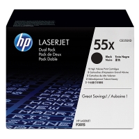 HP 55XD (CE255XD) toner zwart dubbelpak hoge capaciteit (origineel) CE255XD 054100