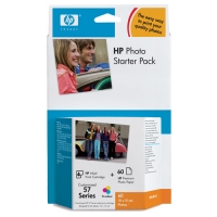 HP 57 Photo Starter Pack incl. 60 vel fotopapier (origineel) Q7942AE 031265