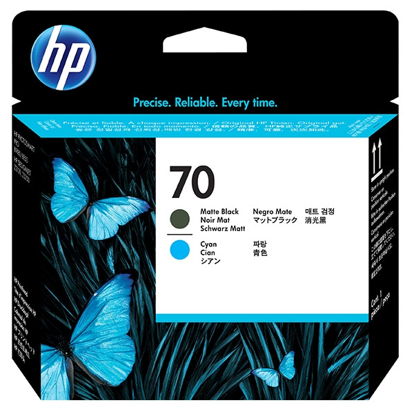 HP 70 (C9404A) printkop mat zwart en cyaan (origineel) C9404A 030476 - 1