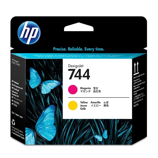 HP 744 (F9J87A) printkop magenta en geel (origineel) F9J87A 055104 - 1