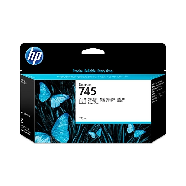 HP 745 (F9J98A) inktcartridge foto zwart (origineel) F9J98A 055080 - 1