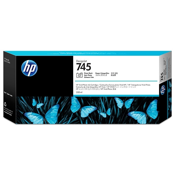 HP 745 (F9K04A) inktcartridge foto zwart hoge capaciteit (origineel) F9K04A 055092 - 1