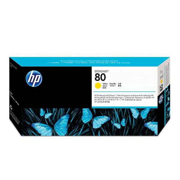 HP 80 (C4823A) printkop geel en printkopreiniger (origineel) C4823A 031200 - 1