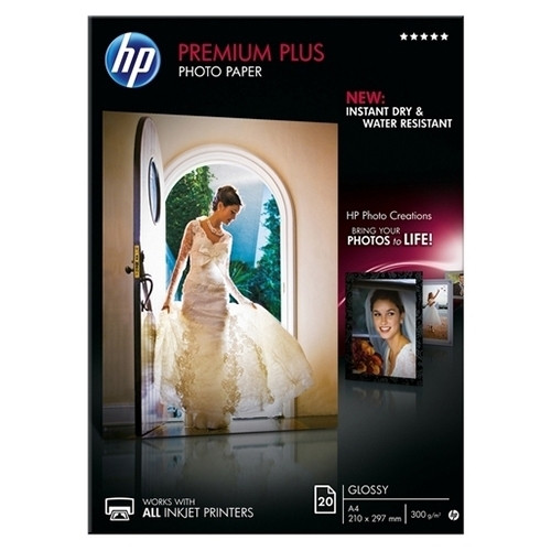 HP CR672A premium plus glanzend fotopapier 300 g/m² A4 (20 vellen) CR672A 064960 - 1