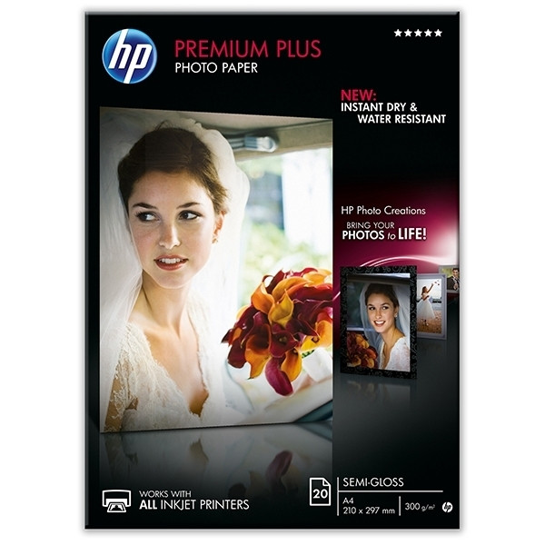 HP CR673A premium plus zijdeglans fotopapier 300 g/m2 A4 (20 vellen) CR673A 064964 - 1