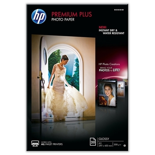 HP CR675A premium plus glanzend fotopapier 300 g/m² A3 (20 vellen) CR675A 064896 - 1