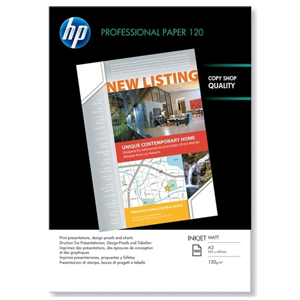 HP Q6594A professional inkjetpapier 120 g/m² A3 (100 vellen) Q6594A 150358 - 1