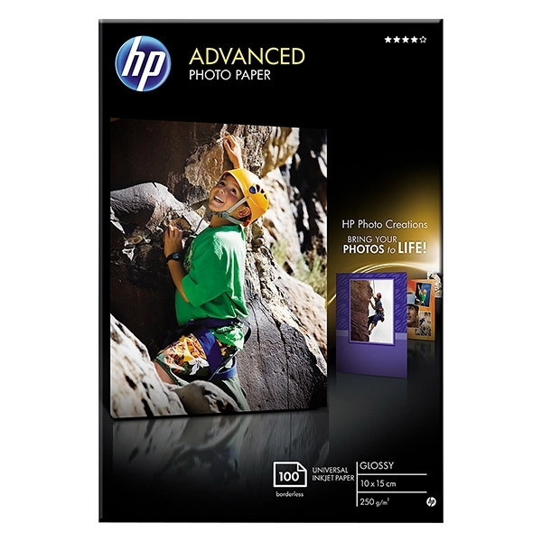 HP Q8692A Advanced Glossy Photo Paper 250 g/m² 10 x 15 cm Borderless (100 vellen) Q8692A 064864 - 1