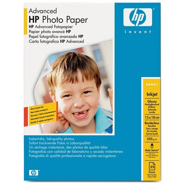 HP Q8696A advanced glossy photo paper 250 g/m² 13 x 18 cm borderless (25 vellen) Q8696A 064870 - 1