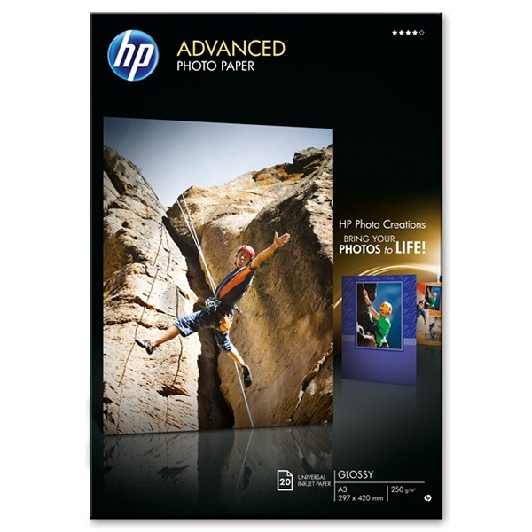 HP Q8697A advanced glossy photo paper 250 g/m² A3 (20 vellen) Q8697A 150372 - 1