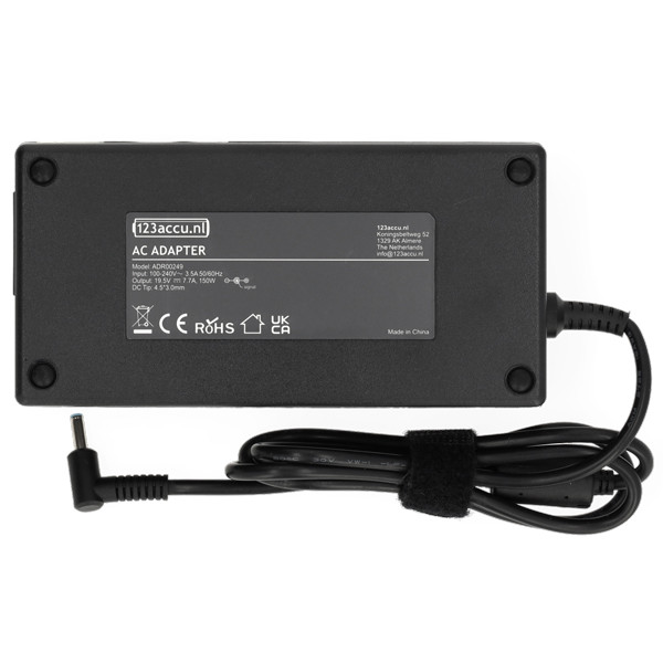 HP adapter (19.5 V, 7.7 A, 150 W, 123accu huismerk) 0889899263877 2DR33AA 2DR33AAABB 2DR33AAABU 2DR33AAABZ ADR00249 - 2