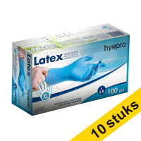 Aanbieding: 10x HY@PRO Latex handschoenen XL poedervrij blauw (5,8 gram, 24 cm, 100 stuks) SHY00227