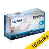 Aanbieding: 10x HY@PRO Latex handschoenen XL poedervrij wit (5 gram, 24 cm, 100 stuks) SHY00211 - 1