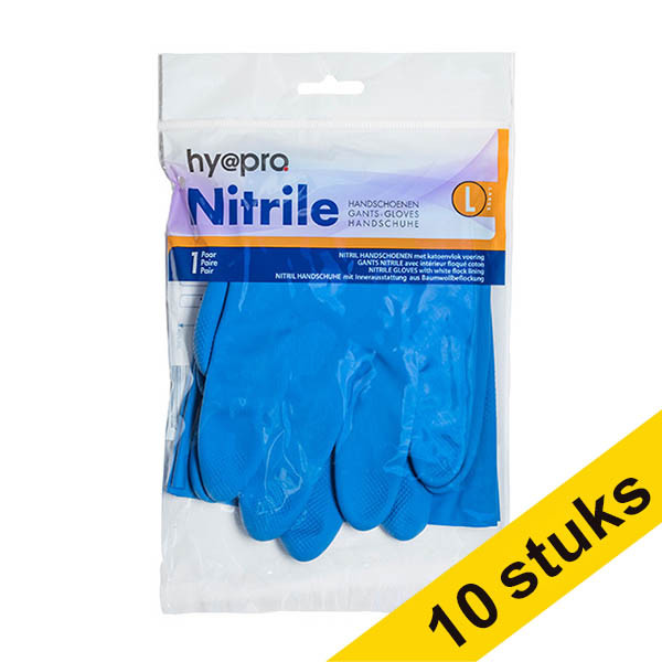 HY@PRO Aanbieding: 10x HY@PRO Latex huishoudhandschoenen L (1 paar, 65 gram)  SHY00289 - 1