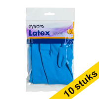 Aanbieding: 10x HY@PRO Latex huishoudhandschoenen L blauw (1 paar, 45 gram) SHY00297