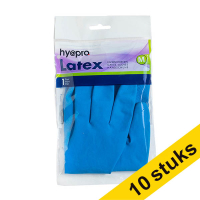 Aanbieding: 10x HY@PRO Latex huishoudhandschoenen M blauw (1 paar, 45 gram) SHY00295