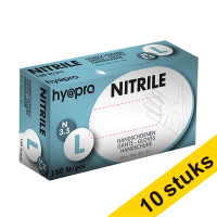Aanbieding: 10x HY@PRO Nitril handschoenen L poedervrij blauw (3,5 gram, 24 cm, 150 stuks)