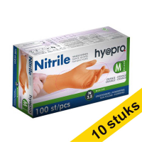 Aanbieding: 10x HY@PRO Nitril handschoenen M poedervrij oranje (3,5 gram, 24 cm, 100 stuks) SHY00105