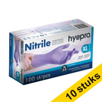 Aanbieding: 10x HY@PRO Nitril handschoenen XL poedervrij paars (3,5 gram, 24 cm, 100 stuks) SHY00101