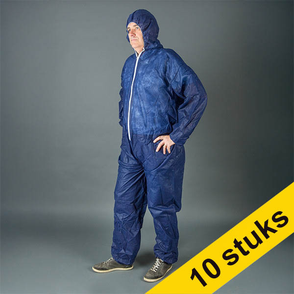 Aanbieding: 10x HY@PRO Non-woven antistatische coverall met rits en capuchon XXL blauw (1 stuk) SHY00786 Aanbieding: 10x HY@PRO Non-woven antistatische coverall met rits en capuchon XXL blauw (1 stuk) SHY00786 - 1