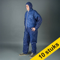 Aanbieding: 10x HY@PRO Non-woven antistatische coverall met rits en capuchon XXXL blauw (1 stuk)