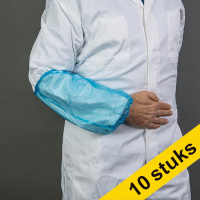 Aanbieding: 10x HY@PRO PE mouwovertrek machinemade blauw 3 gram (20 x 40 cm, 100 stuks)