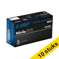 Aanbieding: 10x HY@PRO Q Grip Micro Diamond Nitril handschoenen L poedervrij blauw (24 cm, 50 stuks) SHY00169
