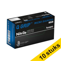 Aanbieding: 10x HY@PRO Q Grip Micro Diamond Nitril handschoenen S poedervrij blauw (24 cm, 50 stuks) SHY00165