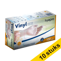 Aanbieding: 10x HY@PRO Vinyl handschoenen L poedervrij wit (5 gram, 24 cm, 100 stuks) SHY00249