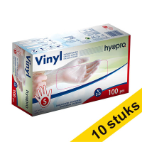 Aanbieding: 10x HY@PRO Vinyl handschoenen S poedervrij wit (5 gram, 24 cm, 100 stuks) SHY00245